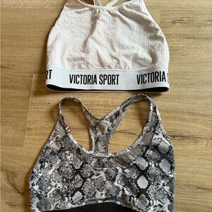 Victoria's Secret Sport Tank Tops - White and Gray Snake Print